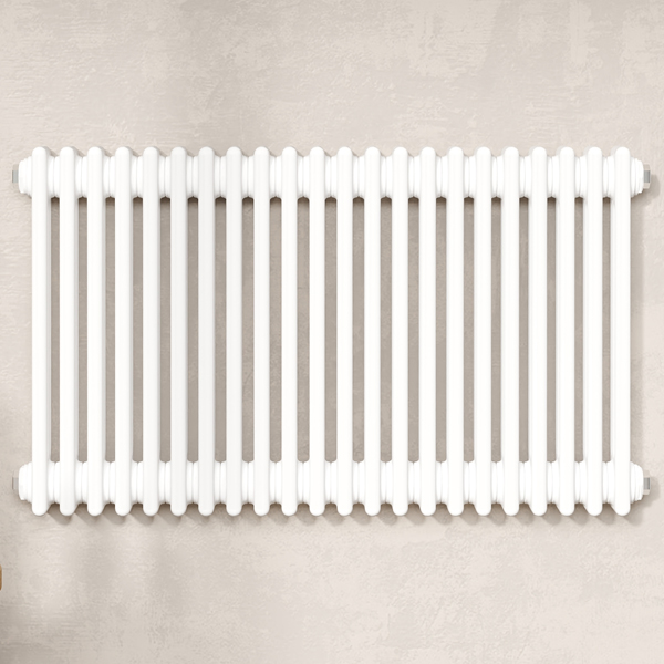 Alternate image of Hudson Reed Colosseum Horizontal 3 Column Traditional White Radiator 600mm High - Steel