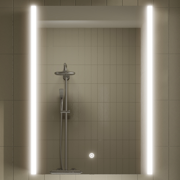 Additional image of Hudson Reed Meloso Wall Hung Silver Mirror Cabinet with Shaver Socket 500 x 700mm - Single Door