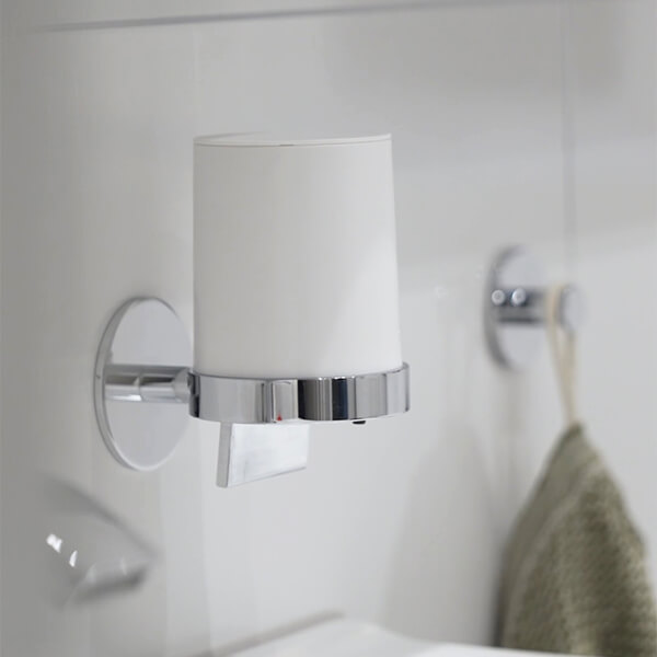 Additional image of Smedbo DOT Wall Mounted Soap Dispenser with Holder and Backplate