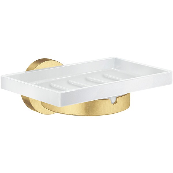 Additional image of Smedbo Home Wall Mounted Rectangular Porcelain Soap Dish with Holder - 123 x 95mm