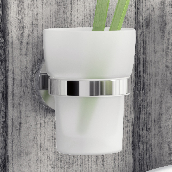 Smedbo Home Porcelain Tumbler with Holder