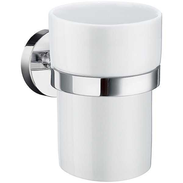 Smedbo Home Porcelain Tumbler with Holder