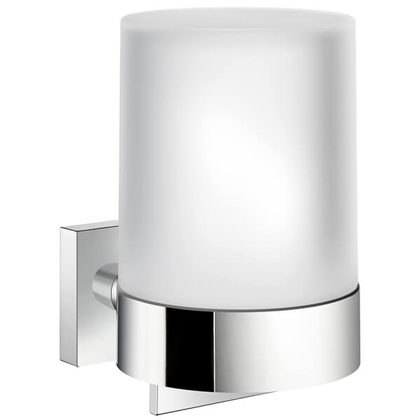 Smedbo House Wall Mounted Holder with Frosted Glass Soap Dispenser