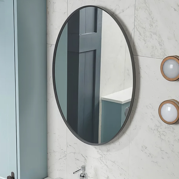 Tavistock Verge Oval Bathroom Mirror 500 x 700mm Aluminium Frame