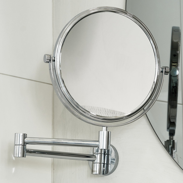 Smedbo Outline Double Sided Round Shaving and Make-Up Mirror - 200 x 200mm