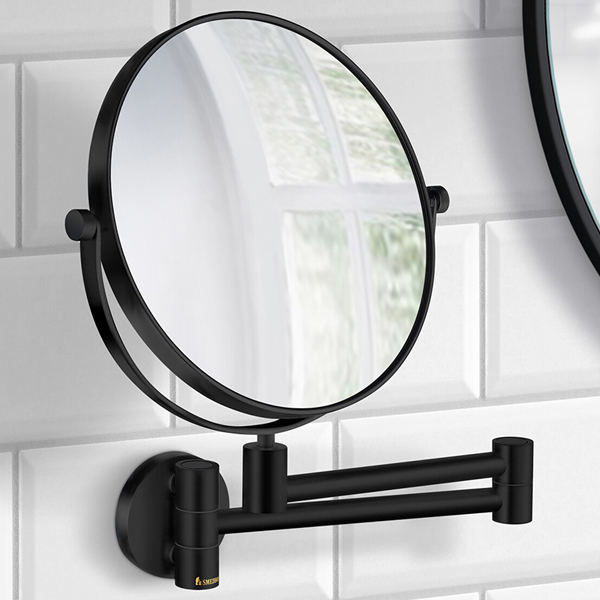 Additional image of Smedbo Outline Double Sided Round Shaving and Make-Up Mirror - 200 x 200mm