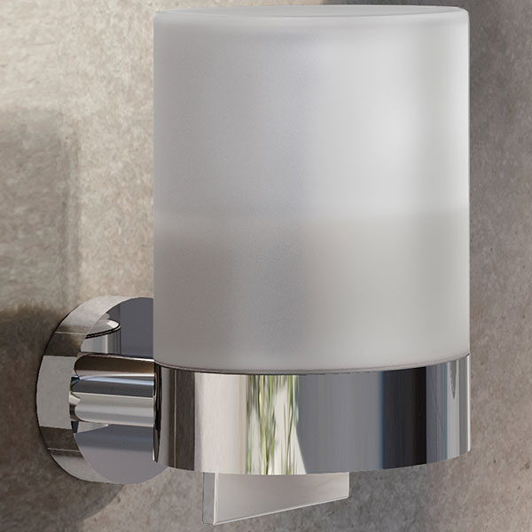 Smedbo Home Frosted Glass Soap Dispenser with Holder
