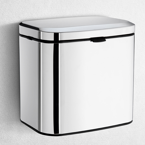 Smedbo Outline Lite Wall Mounted 3 Litre Stainless Steel Bin