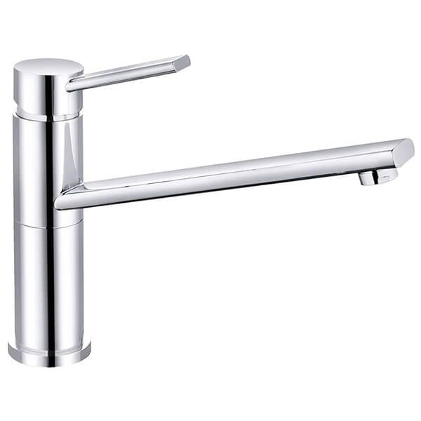 Nuie Kamir Ergonomic Chrome Mono Kitchen Sink Mixer Tap with Long Spout - Flat Handle
