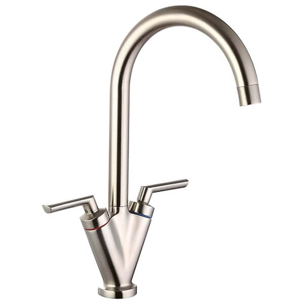Additional image of Nuie Sutna Contemporary Mono Kitchen Sink Mixer Tap with Swan Neck Spout - Stick Handles