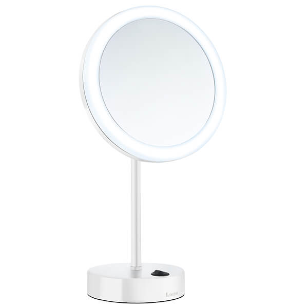 Alternate image of Smedbo Outline Freestanding Round LED Shaving And Make-Up Mirror - 200 x 200mm