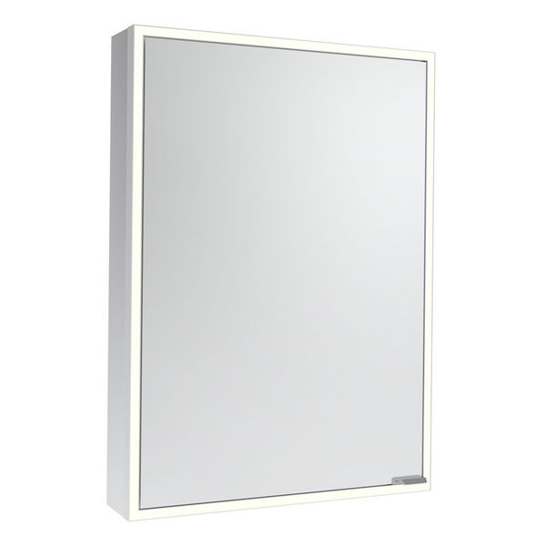 Tavistock Portrait Aluminium Illuminated Mirror Cabinet with Shaver Socket 500 x 700mm - 1 Door