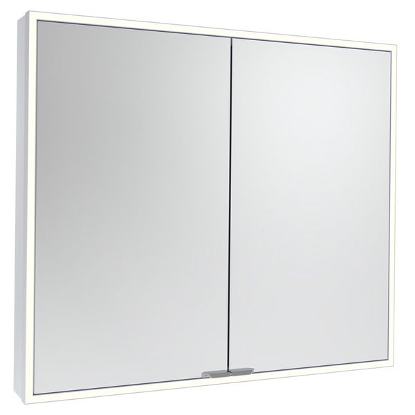 Tavistock Portrait Aluminium Illuminated Mirror Cabinet with Demister Pad and Shaver Socket - 2 Door