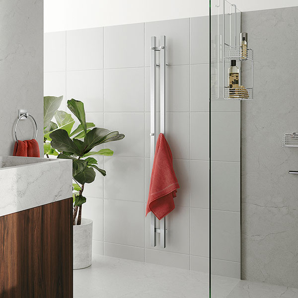 Alternate image of Smedbo Dry Electric Towel Bar - 1500mm High - Stainless Steel