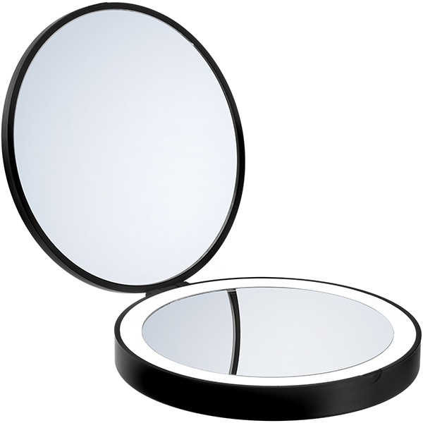Additional image of Smedbo Outline Lite LED Travel Cosmetic Mirror - 120 x 120mm