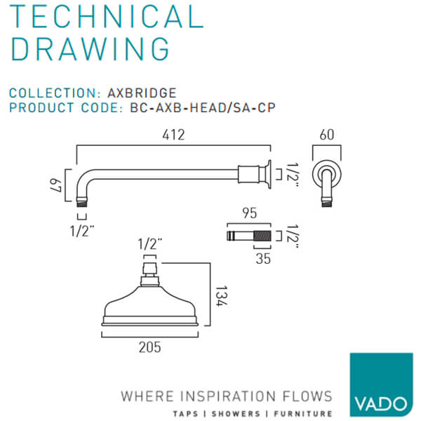 Technical drawing QS-V111306 / BC-AXB-HEAD/SA-CP