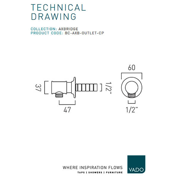 Technical drawing QS-V113556 / BC-AXB-OUTLET-CP