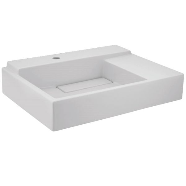 Jaquar Artize Linea Rectangular 1 Taphole White Countertop Basin