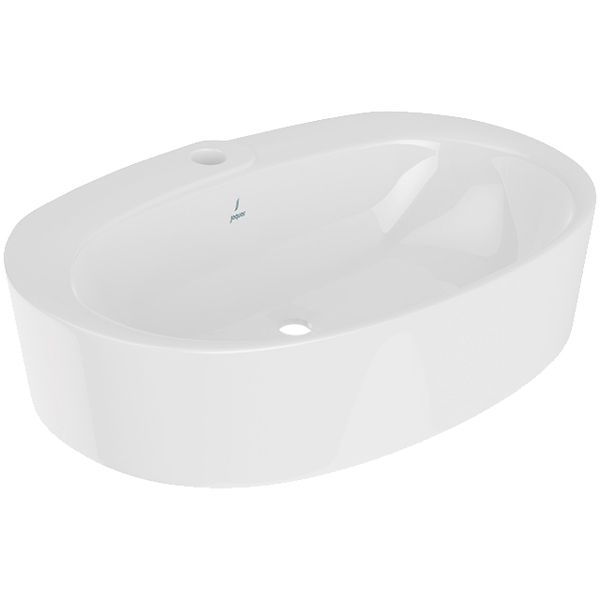 Jaquar Opal 1 Tap Hole Oval White Table Top Basin