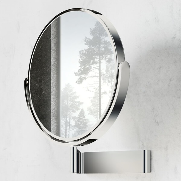 Smadbo Outline Double Sided Round Cosmetic Magnifying Mirror 200 x 200mm - Chrome Finish