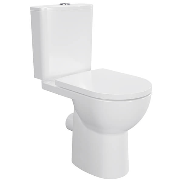 Additional image of Imex Ivan Rimless Close Coupled WC Pan with Cistern and Soft Close Seat - Open Back