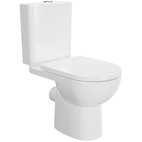 Imex Ivan Rimless Close Coupled WC Pan with Cistern and Soft Close Seat - Open Back