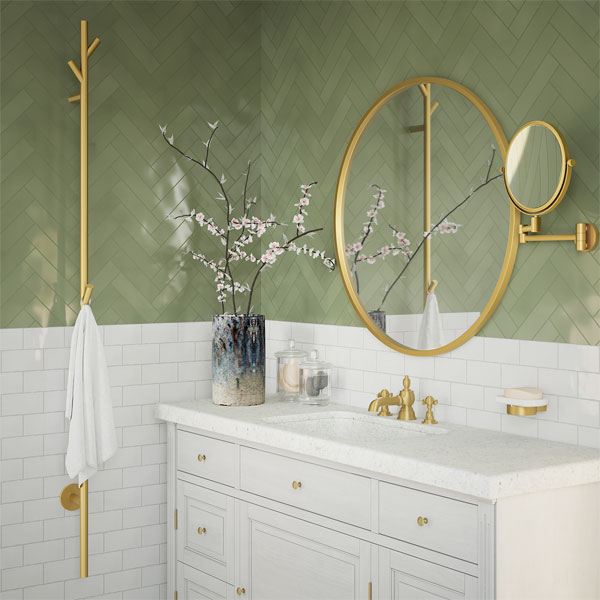 Smedbo Dry Electric Towel Tree - 120 x 1720mm - Brushed Brass