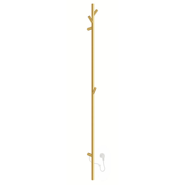 Smedbo Dry Electric Towel Tree - 120 x 1720mm - Brushed Brass