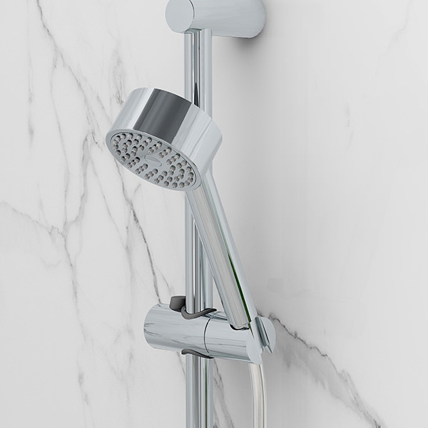 Imex Contemporary Round Chrome Shower Handset - Single Spray Mode