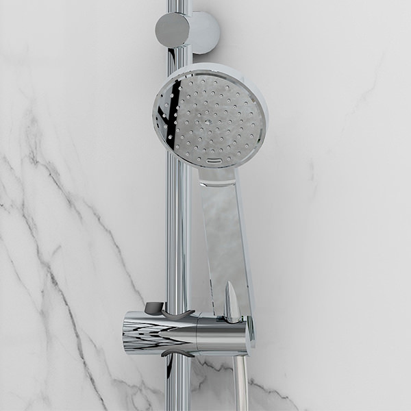 Imex Arco Round Chrome Shower Handset with Air Mix - Single Spray Mode