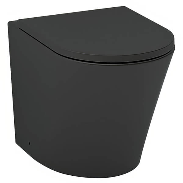 IMEX Arco Rimless Back To Wall Black WC Pan - 360 x 520mm