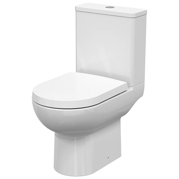Nuie Isla Compact Close Coupled White WC Pan with Dual Flush Cistern - Open Back - 375 x 620mm