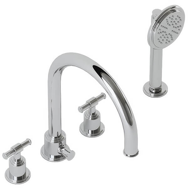 Jaquar Artize VIC 4 Hole Contemporary Bath Mixer Tap with Shower Handset - Stick Handles