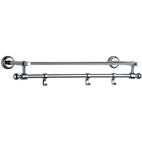 Jaguar Queens Traditional 600mm Wide Towel Shelf with Lower Hangers