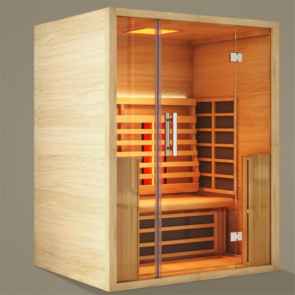 Jaquar Paire Hemlock Wood Two Person Infrared Sauna with Heater 1300 x 1900mm