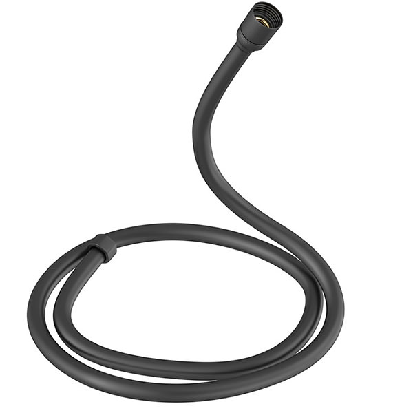 Jaquar Plastic Coated Matt Black Shower Hose with Nuts - 1.5 Metres