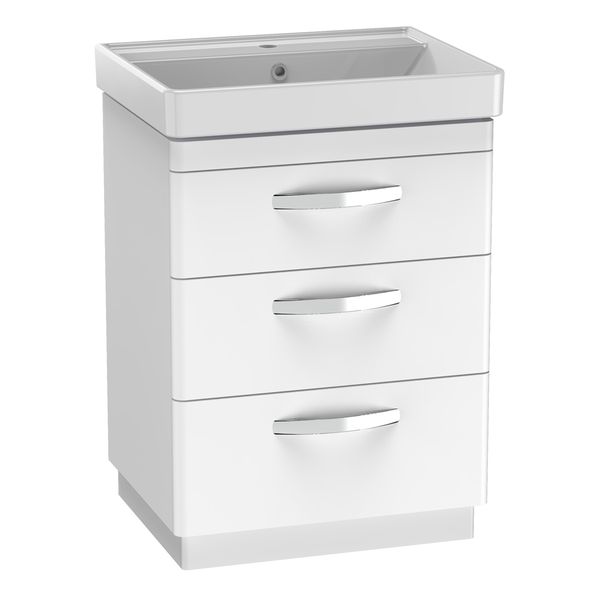 Alternate image of Tavistock Compass Floorstanding Vanity Unit with Basin 604 x 850mm - Three Drawers