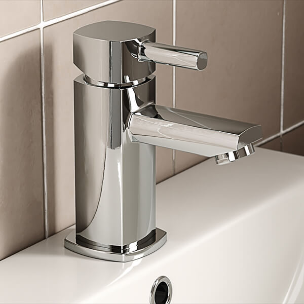 Joseph Miles Polly Monobloc Chrome Basin Mixer Tap with Waste - Stick Handle - Deck Mounted