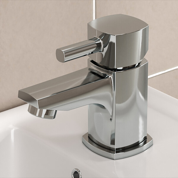 Joseph Miles Polly Monobloc Chrome Cloakroom Basin Mixer Tap with Waste - Deck Mounted