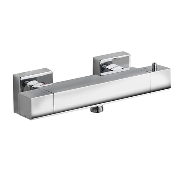 IMEX Bloque Chrome Exposed Thermostatic Shower Valve with 2 Controls - Square