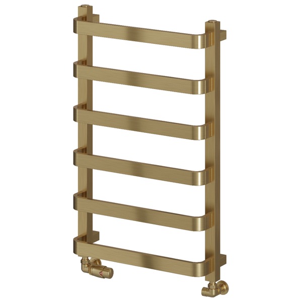 Reina Flora Designer Heated Towel Rail with Brackets - 500mm Wide - Mild Steel