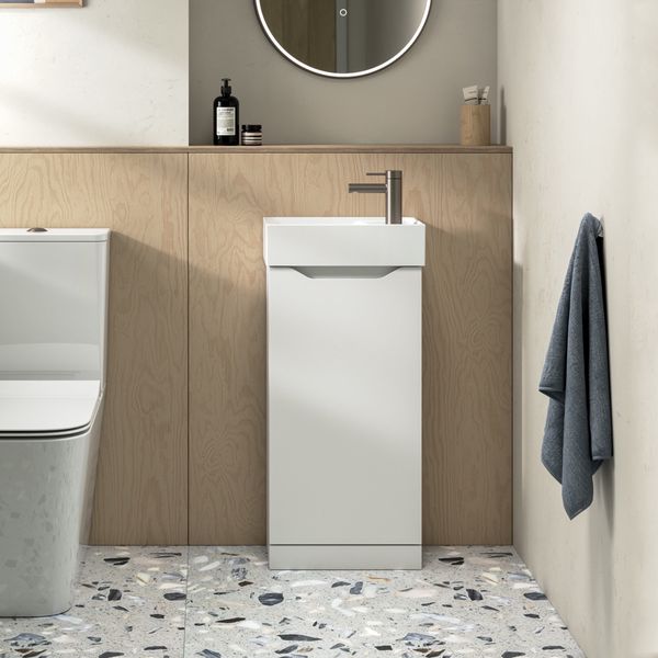 Alternate image of Tavistock Nimble Floorstanding Cloakroom Vanity Unit with Basin - 400 x 860mm - 1 Door