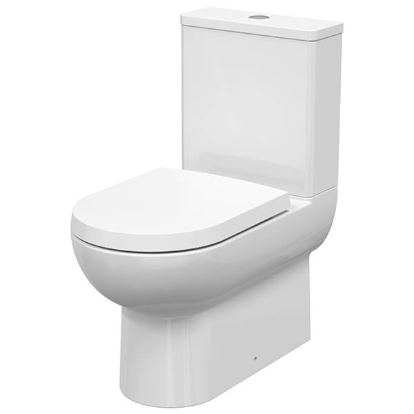 Nuie Isla White Close Coupled Fully Back to Wall WC Pan with Dual Flush Cistern - 375 x 660mm