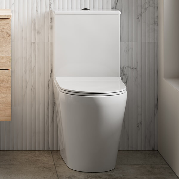 Additional image of Nuie Fenton White Close Coupled Open Back Rimless Pan with Cistern and Seat - 370 x 605mm