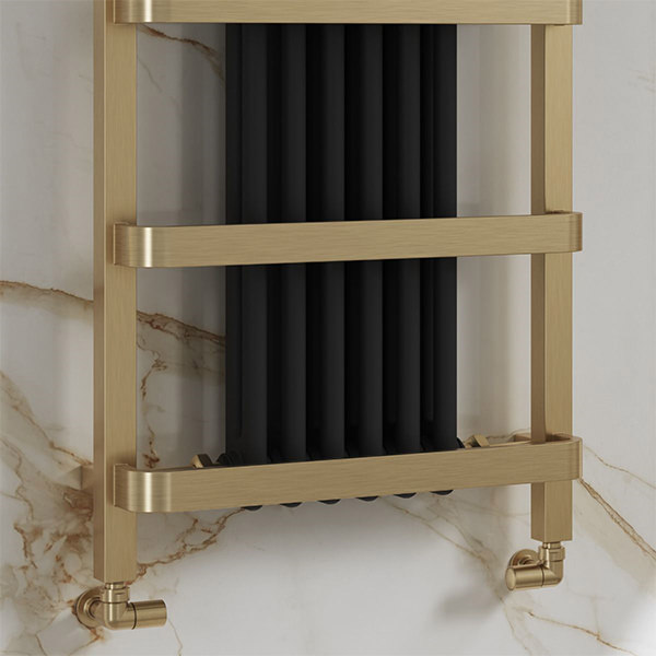 Additional image of Reina Regina Designer Radiator with Integral Towel Bars - 550mm Wide - Mild Steel
