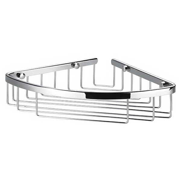 Flova Coco Wall Fixed Solid Brass Wired Corner Shower Basket - 205 x 205 x 55mm