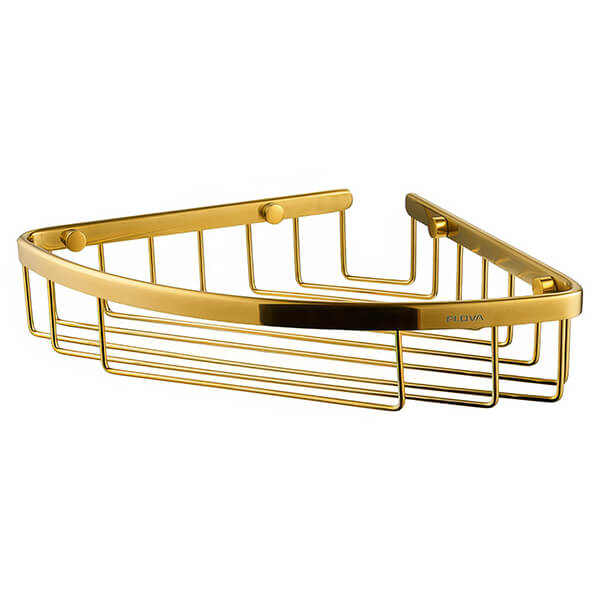 Alternate image of Flova Coco Wall Fixed Solid Brass Wired Corner Shower Basket - 205 x 205 x 55mm