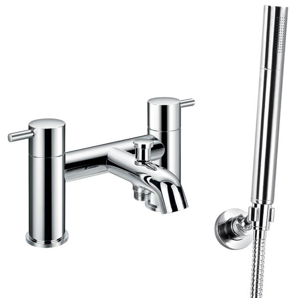 Flova Levo Contemporary Bath Shower Mixer Tap with Handset - Stick Handles