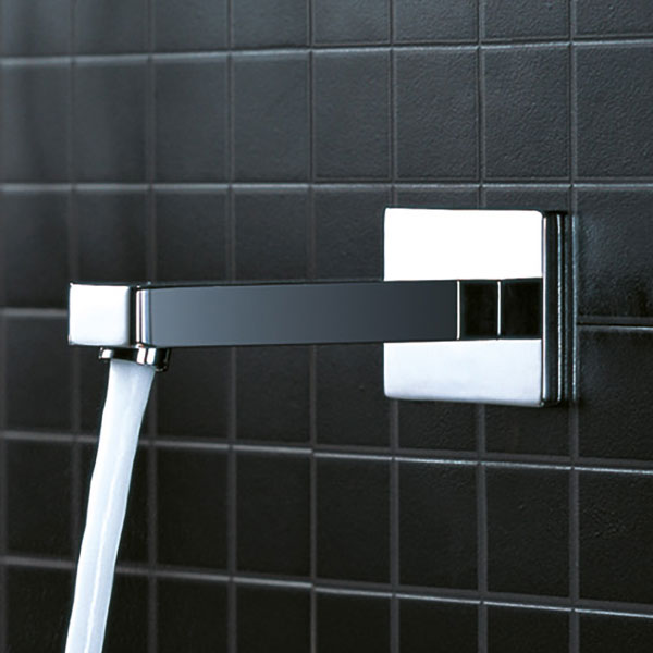 Flova Str8 Contemporary Chrome Bath Spout - Wall Mounted