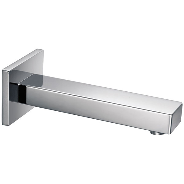 Flova Str8 Contemporary Chrome Bath Spout - Wall Mounted